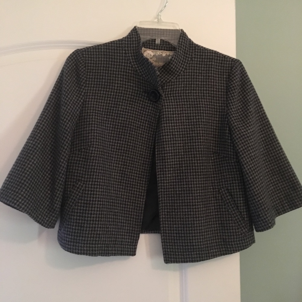 Houndstooth crop jacket
